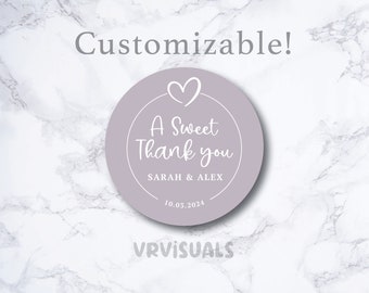 Personalized Custom Wedding Stickers|A sweet Thank you sticker |Wedding favors|Guest gifts|Thank you stickers|Modern Wedding Stickers|labels