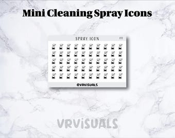 Mini Cleaning Icon|weekly sticker|Planner stickers|Monthly Calendar icons|Minimalist Planner Sticker|Functional icon| cleaning spray, chores
