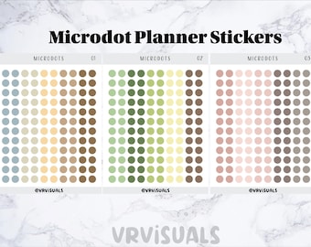 Pegatinas de micropuntos / Pegatinas de microcírculos diminutos / Pegatinas para diario / Decorativas / Pegatinas para diario / Coloridas / Pegatinas transparentes /