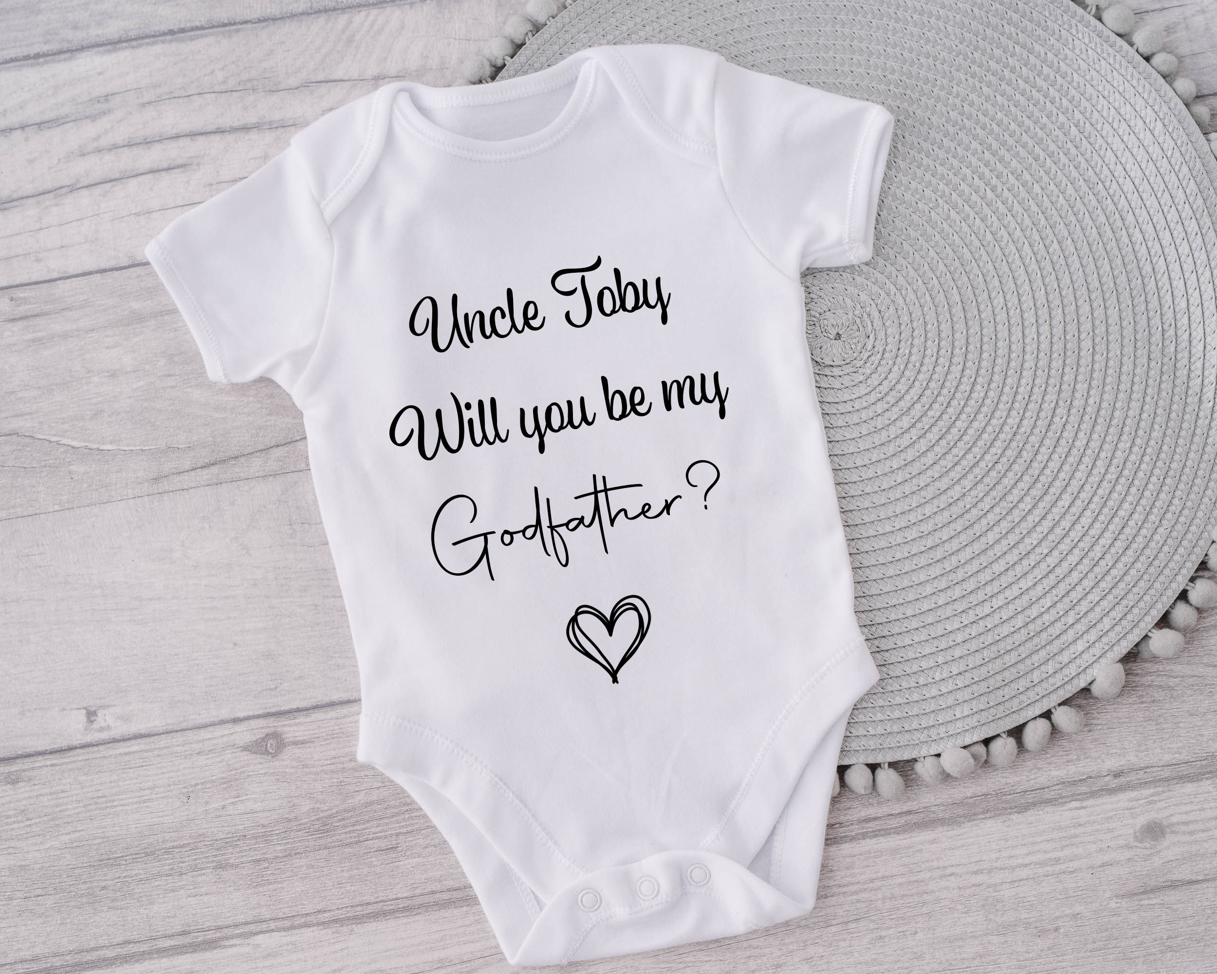 Godfather T-Shirt Under Protection Of My Godfather Baby Christening Gift