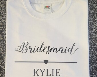 Bridesmaid Tees | Personalised Bridesmaid T Shirts | Hen Party T Shirts | Maid of Honour | Mother of the Bride T Shirts