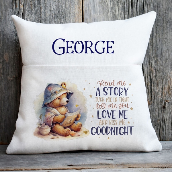 Personalised Book Cushion | Read Me A Story | Cushion | Pocket Cushion | Children's Book Cushion | Stocking Filler | Birthday Gift