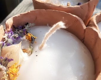 Flower candle "Maple bark"