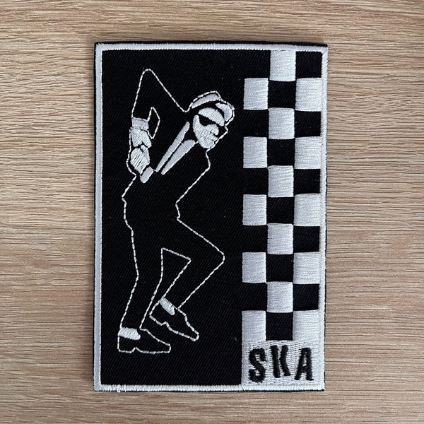 Ska Music Patch / Two Tone Music Patch / Sew Or Iron On Embroidered Rude Boy Patch / 70s Music Patch / Patch for Jackets / Patch For Bags