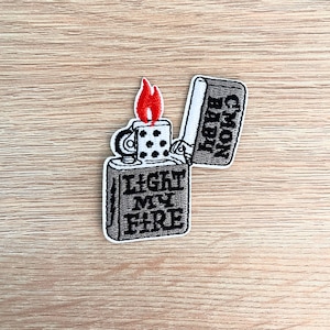 Zippo Lighter Patch / Light My Fire The Doors Patch / Sew Or Iron On Embroidered Patch / Music Patch For Backpack, Denim Jacket, Battle Vest