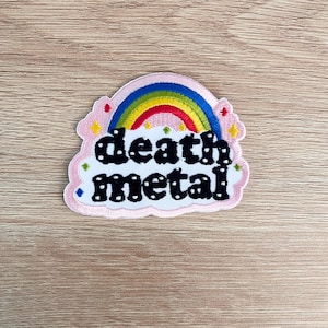 Death Metal Patch / Funny Punk Rainbow Rock Music Patch / Sew Or Iron On Embroidered Patch / Retro Patch For Backpack, Denim Jacket And Hat