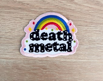 Death Metal Patch / Funny Punk Rainbow Rock Music Patch / Sew Or Iron On Embroidered Patch / Retro Patch For Backpack, Denim Jacket And Hat