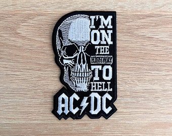 AC/DC Highway To Hell Patch - Embroidered Iron/Sew On Heavy Metal Music Applique