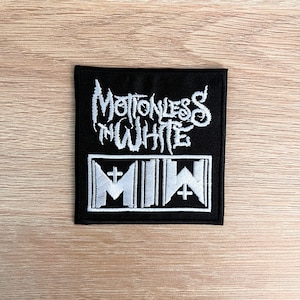 Écusson immobile en blanc / écusson musique heavy metal / écusson brodé à coudre ou à repasser / écusson pour gilet de combat sac à dos veste en jean