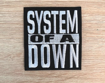 System Of A Down Patch / Heavy Metal Music Patch / Sew Or Iron On Embroidered Patch / Rock Music Patch For Jackets / White Lettering