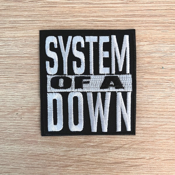 System Of A Down Patch / Heavy Metal Music Patch / Sew Or Iron On Embroidered Patch / Rock Music Patch For Jackets / White Lettering