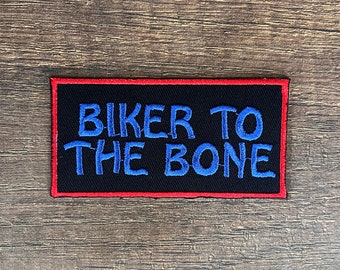 Patch bordado "Biker To The Bone" - Para costurar ou passar a ferro