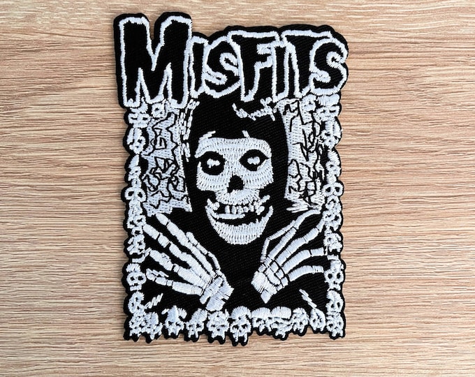 Misfits Patch / Punk Rock Music Patch / Sew Or Iron On Heavy Metal Music Embroidered Applique / Patch For Battle Vest, Denim Jacket, Bag