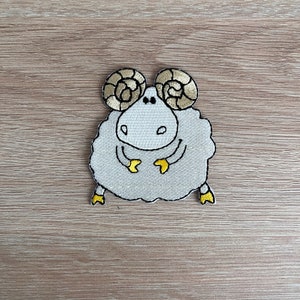 Sheep Patch / Fluffy Sheep Farm Animal Patch / Sew Or Iron On Embroidered Animal Patch / Childrens Patch For Backpack, Bag, Hat, Jacket