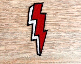 Patch David Bowie - Patch musique - Patch éclair rétro - Patch musique brodé à repasser ou à coudre pour sacs à dos, vestes en jean et sacs
