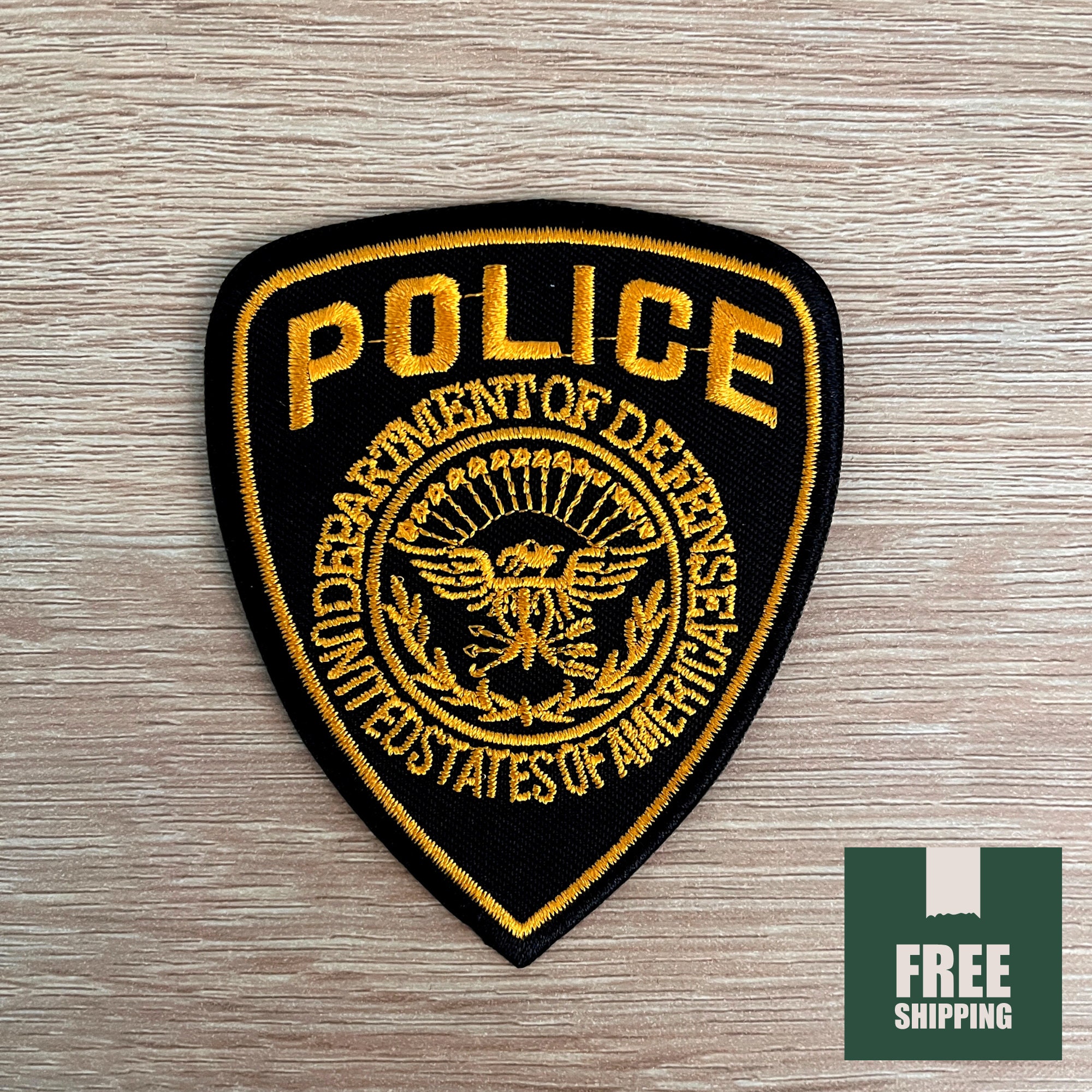 United States Police Officer Patch / Policeman Patch / Sew or Iron on  Embroidered Patch / Patch for Fancy Dress Costume / Patch for Jacket 