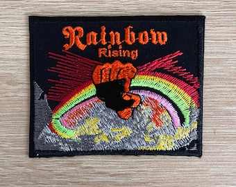 Rainbow Patch / Rainbow Rising Patch / Heavy Metal Patch / Sew Or Iron On Embroidred Patch / 70s Music Patch / Patch for Jackets