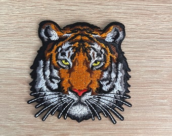 Tiger Patch / Tigers Head Patch / Sew Or Iron On Embroidered Tiger Patch / Tiger Patch For Clothing Backpacks, Denim Jackets / Animal Patch