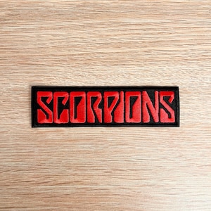 スコーピオンズ パッチ / ロックミュージック パッチ / 縫い付けまたはアイロンで貼る刺繍パッチ / デニムジャケット、バッグ、バックパック用ヘビーメタルパッチ