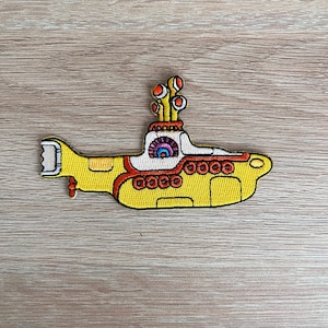 Patch sous-marin jaune des Beatles/écusson musique rétro/écusson brodé à coudre ou à repasser/écusson musique rock des années 60 pour sac à dos, veste, sac