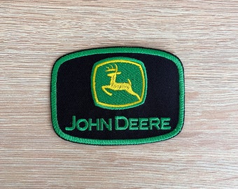 John Deere Patch / Green And Black John Deere Tractor Logo Patch / Sew Iron On Embroidered Farming Patch / Patch For Jackets, Bag, Backpack