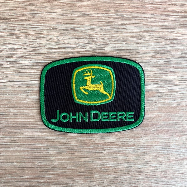 John Deere Patch / Green And Black John Deere Tractor Logo Patch / Sew Iron On Embroidered Farming Patch / Patch For Jackets, Bag, Backpack