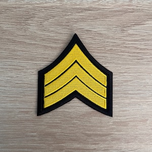 Army Sergeant Military Patch / US Military Motif Insignia Patch / Iron Or Sew On Embroidered Patch / Patch For Jackets / Patch For Backpacks