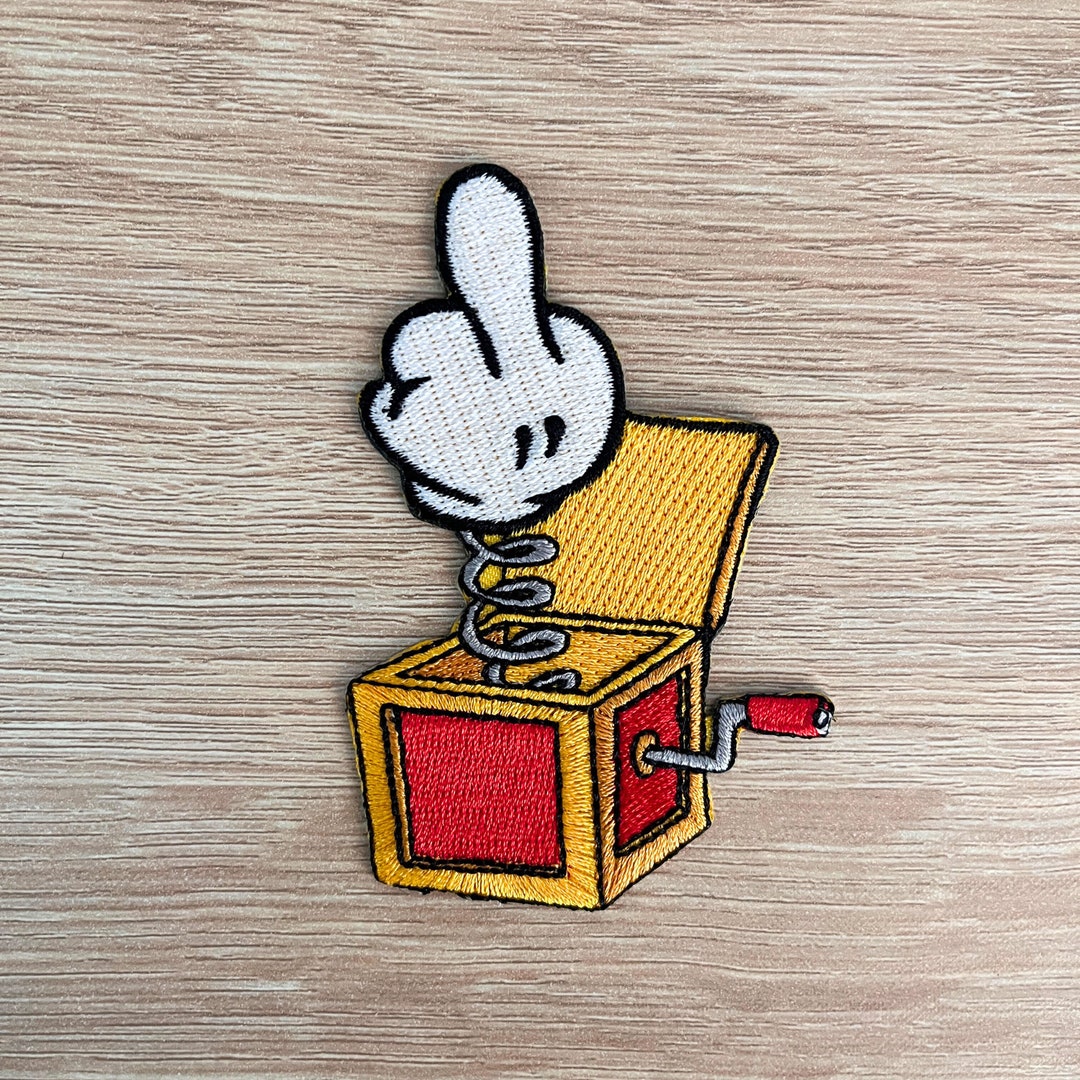 Middle Finger in A Box Patch / Funny Meme Retro Patch / Cuss Patch ...