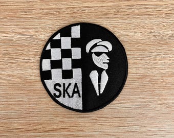Parche de música ska / Parche de música bicolor / Parche bordado de Rude Boy para coser o planchar / Parche para chaqueta / Parche para bolso / The Specials / Bicolor