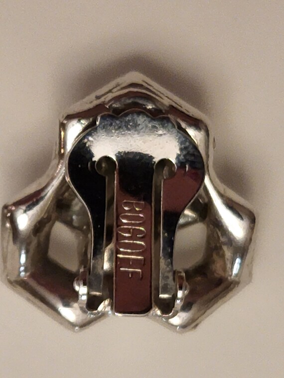 Bogoff Rhinestone Clip Earrings - image 4