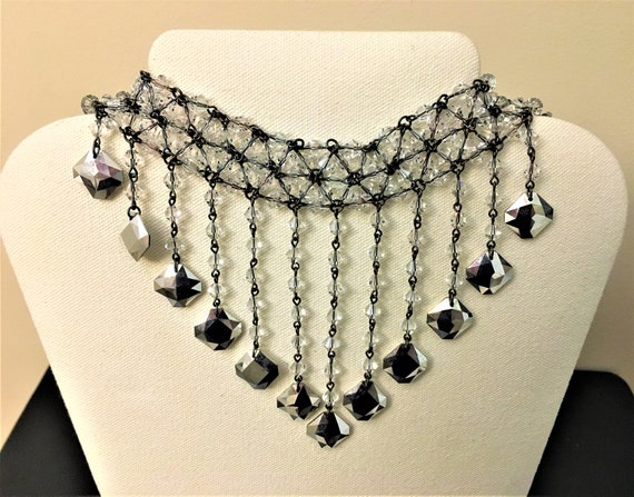 Art Deco Inspired Crystal Drop Necklace - image 1