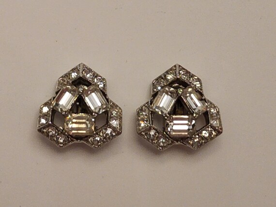 Bogoff Rhinestone Clip Earrings - image 3