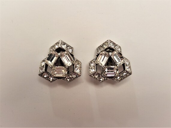 Bogoff Rhinestone Clip Earrings - image 2