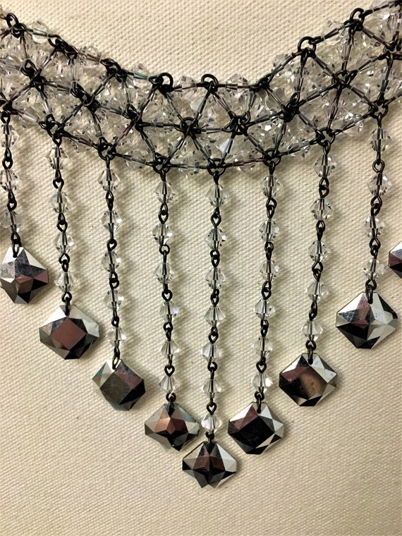 Art Deco Inspired Crystal Drop Necklace - image 2