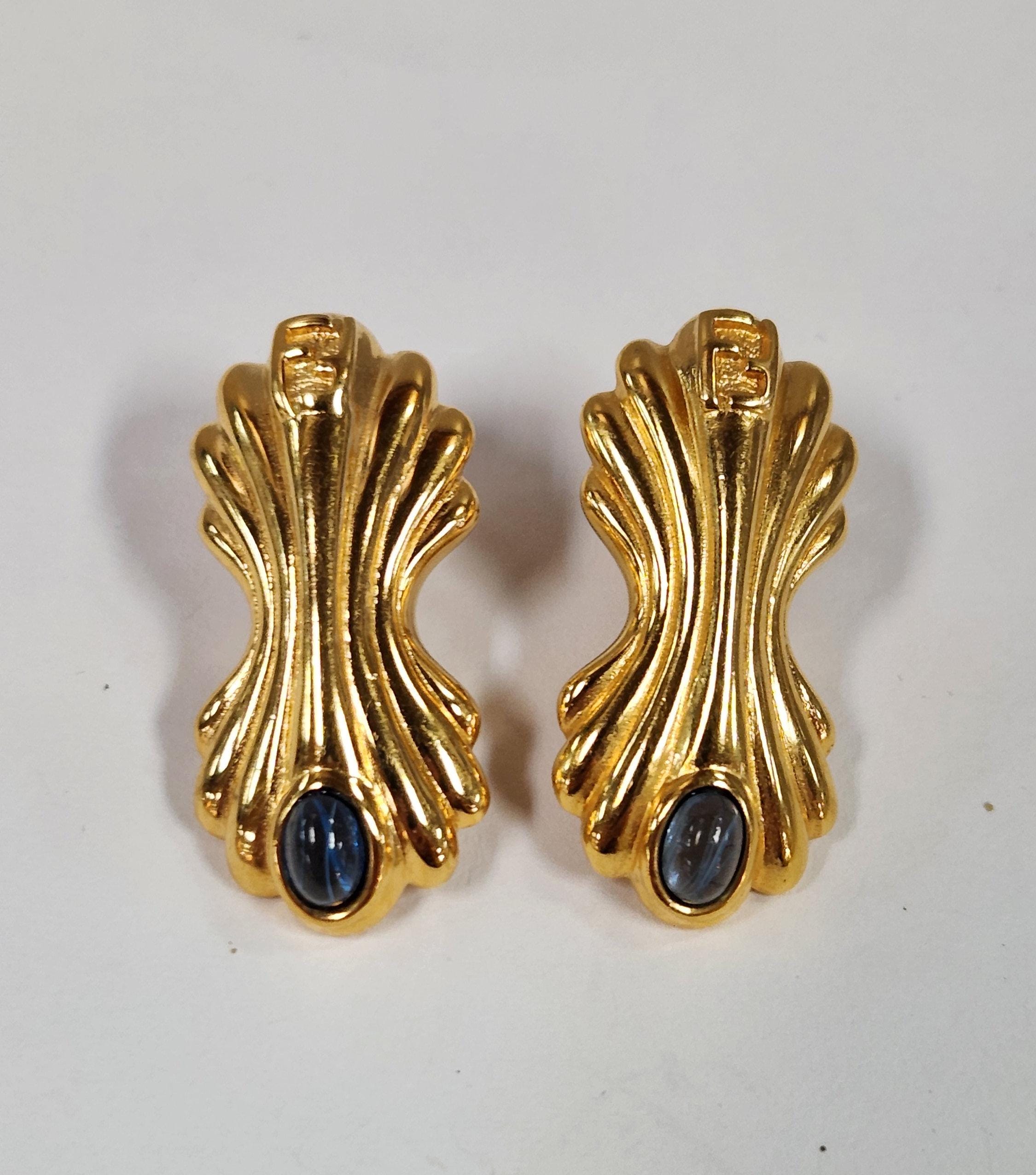 Vintage Fendi Gripoix Pierced Earrings - Etsy