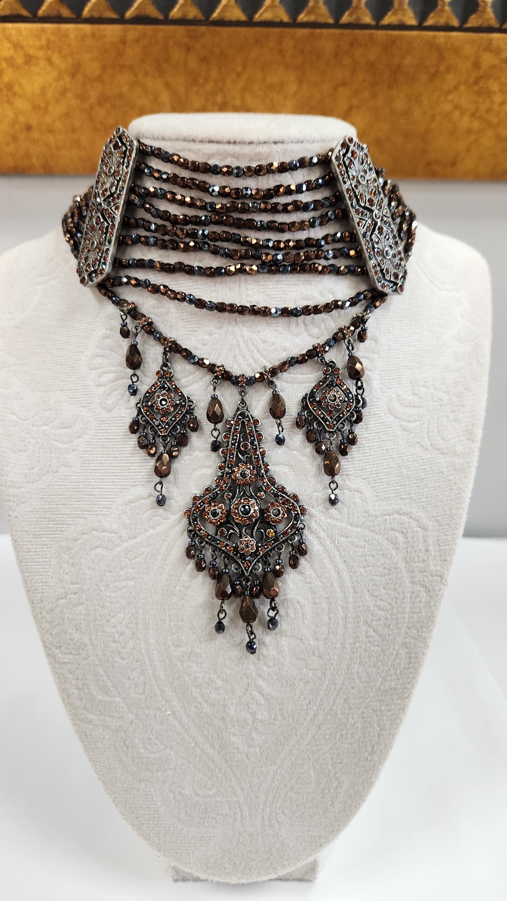 Ben-Amun Jewelry Woven Collar Glass Pearl Strand Necklace for Bridal Wedding Anniversary Ben Amun Choker - Etsy