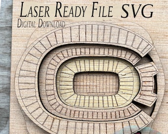 Neyland Stadium Tennessee Football Stadium Laser Digital File - Etsy