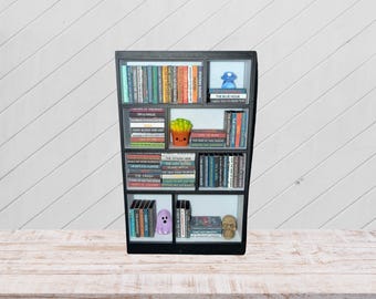 Mini bookshelf: Book shape. With mini books of your choice! 3D printed