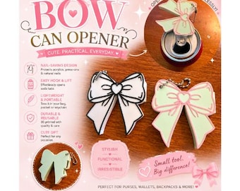 3D Printed Bow Soda Tab Opener, You Pick Colors