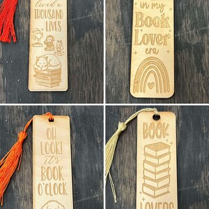 Laser Engraved Wooden Bookmark - Gift for Book Lovers, Book Lover ...