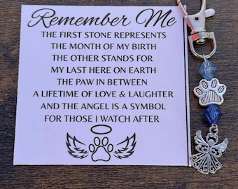 PERSONALIZED Pet Memorial, REMEMBER ME, Pet Keychain, Ornament, Purse Charm, Backpack Charm. Free Shipping