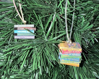Custom Book Ornament | Stacked Set Personalized| Bookish Christmas Gift