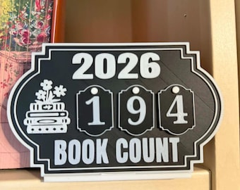 Book tracker, 3D printed, small Books read this year bookshelf tracker.