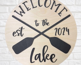 Welcome to the Lake Door Hanger Sign