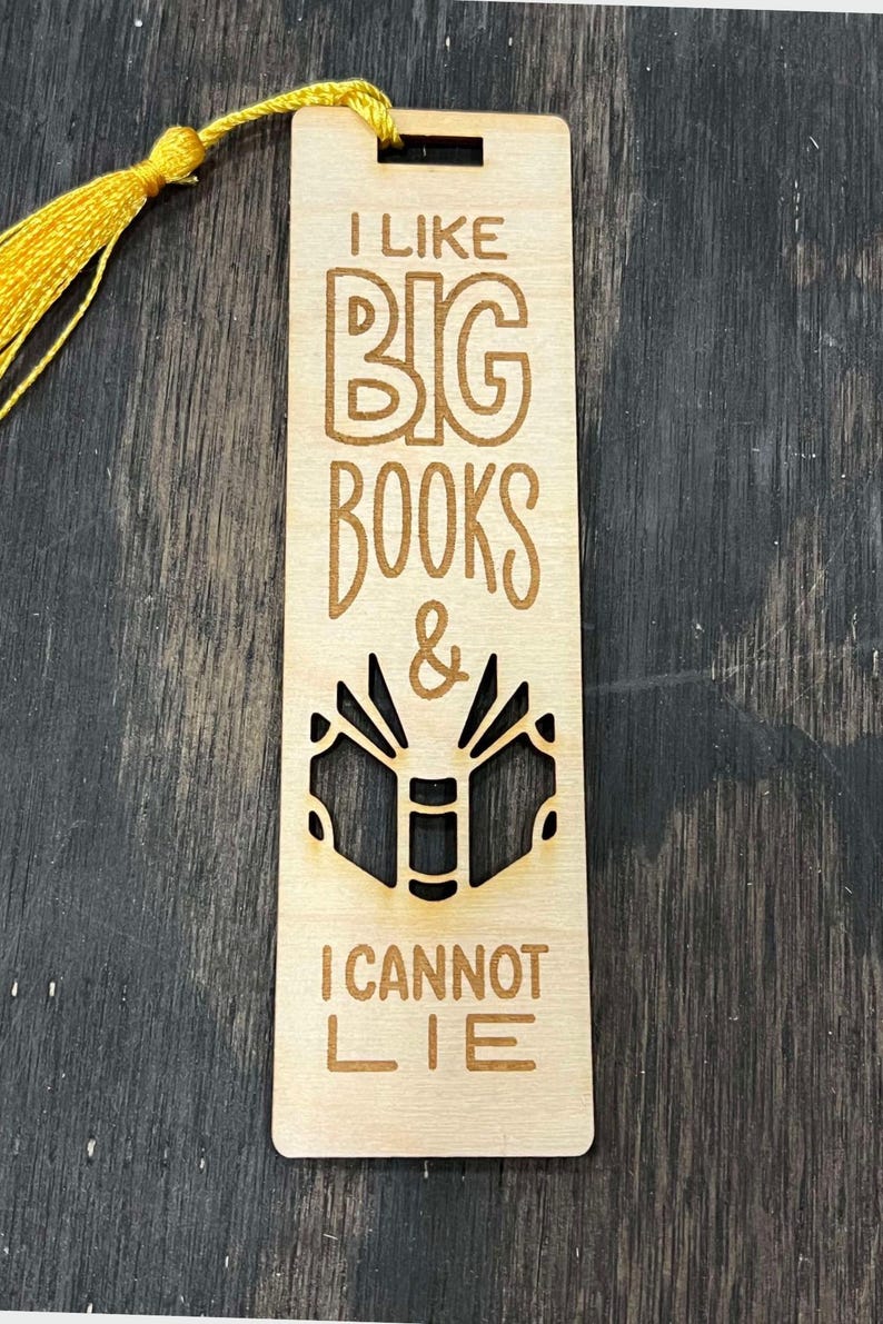 Laser Cut and Engraved Wooden Bookmark - Gift for Book Lovers, Book ...
