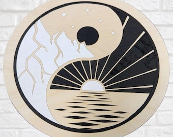 Unique Ying Yang Door Hanger Laser Cut Sign