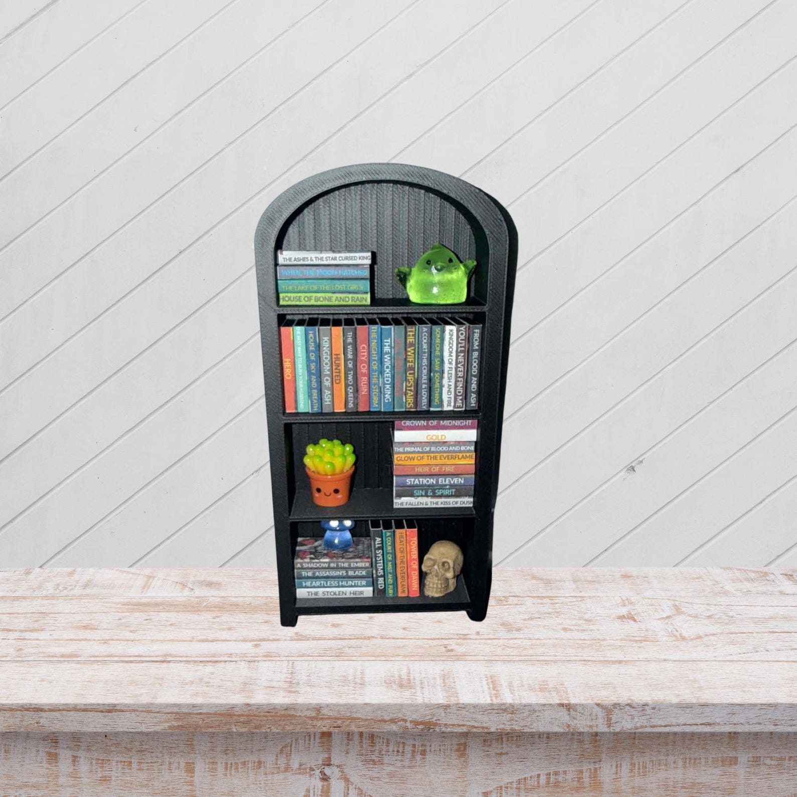 Mini Bookshelf: Small Rounded, With Feet. With Mini Books of Your ...
