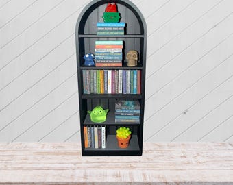 Mini bookshelf: Rounded, no feet. With mini books of your choice! 3D printed