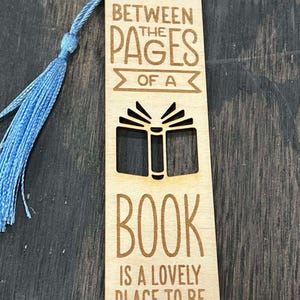 Laser Cut and Engraved Wooden Bookmark - Gift for Book Lovers, Book ...