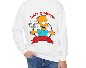 Youth Crewneck Sweatshirt Bart Simpson Radical Dude, Don't Have A Cow Funny Sweatshirt,  Gift For Boys and Girls